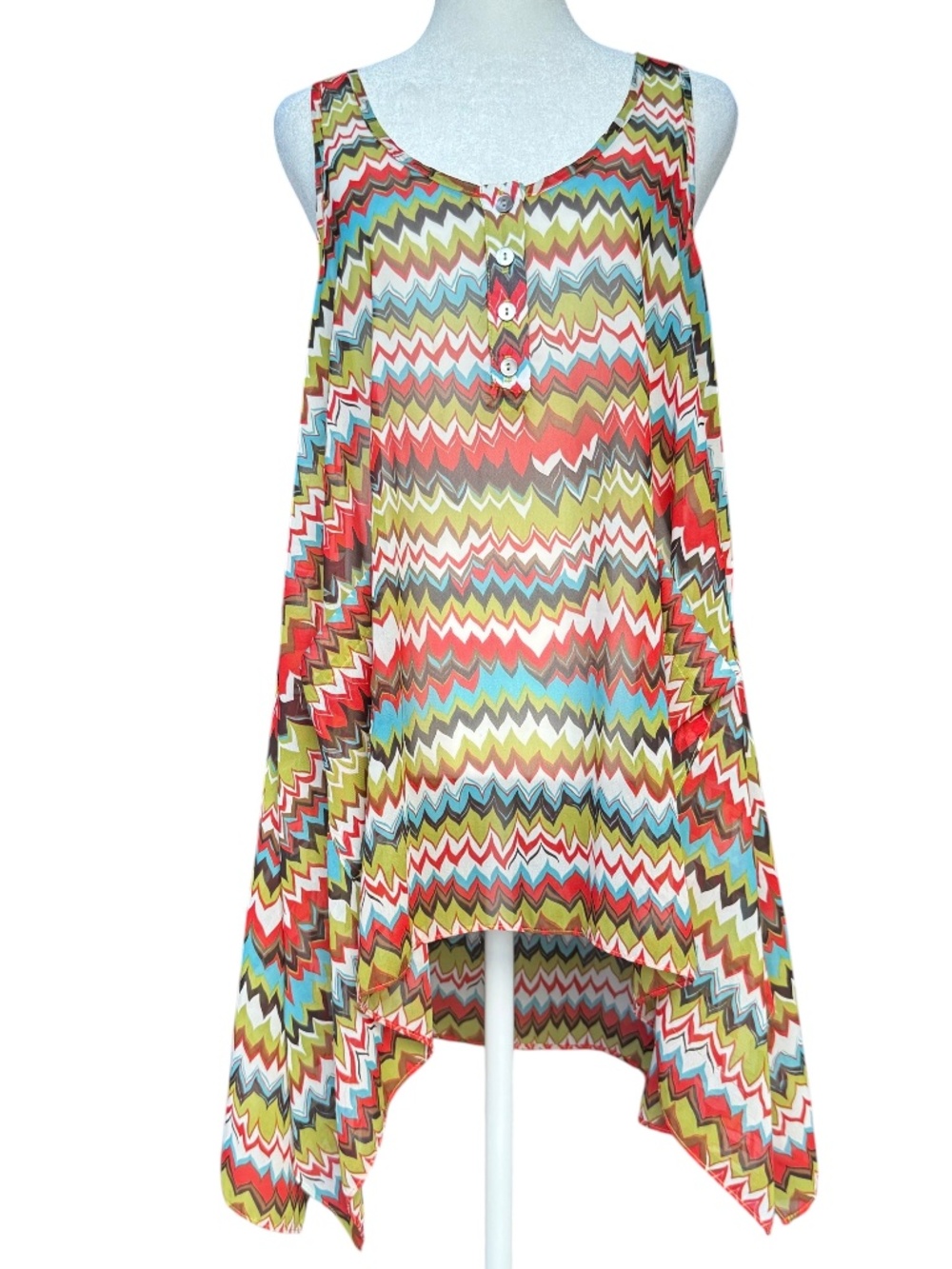 Uncle Frank Sheer Tunic Blouse Sz M